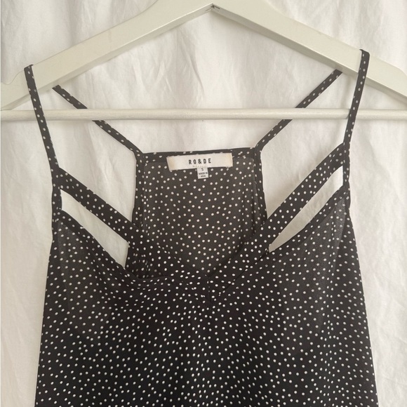 Anthropologie Ro & De flowy tank with black polka dots Size Small - Picture 5 of 12